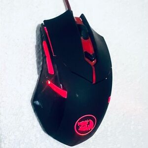 Redragon 3200 DPI Optical Backlit Gaming Mouse Weights Customizable S101-3 Works